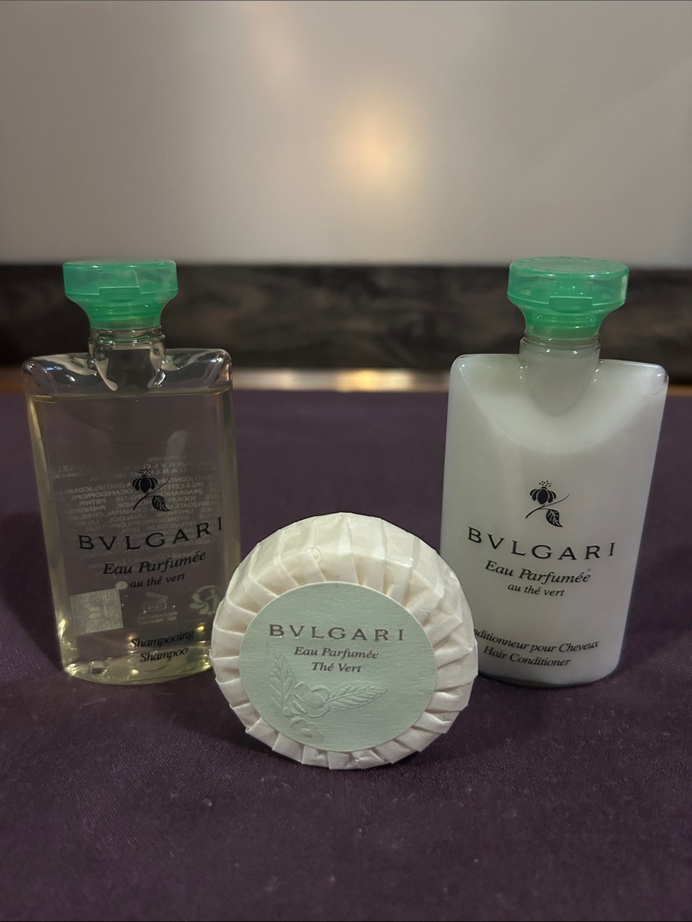 Bulgari Travel Skincare Trio with Mint Green Caps